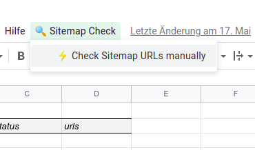 Screenshot des Menüeintrages, um das Script zu starten